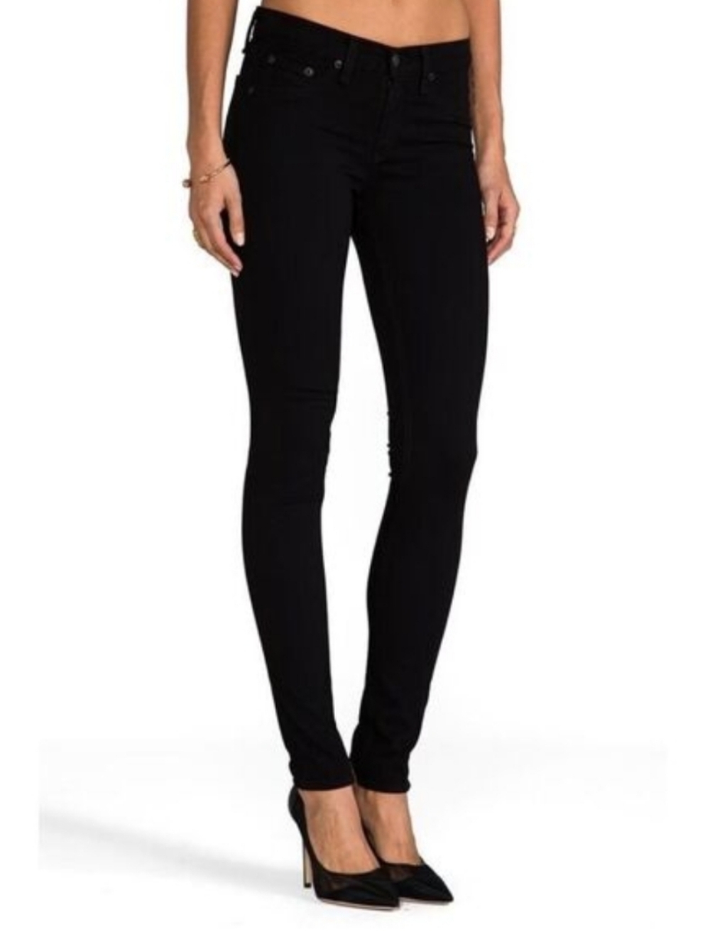 RAG & BONE Women's Black Plush Skinny Legging Stretch Jeans 24